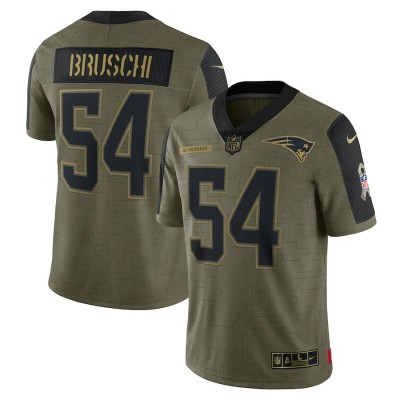 New England New England Patriots #54 Tedy Bruschi Olive Nike 2021 Salute To Service Limited Player Jersey Men's